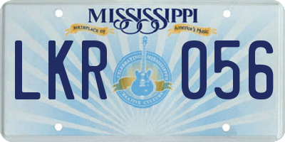 MS license plate LKR056