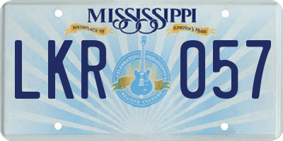 MS license plate LKR057