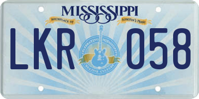 MS license plate LKR058