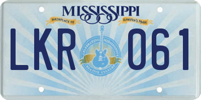 MS license plate LKR061