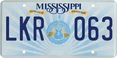 MS license plate LKR063