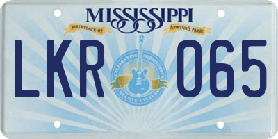 MS license plate LKR065