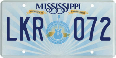 MS license plate LKR072