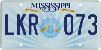 MS license plate LKR073
