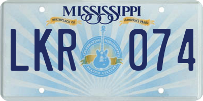 MS license plate LKR074