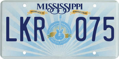 MS license plate LKR075