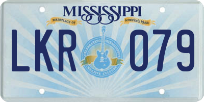 MS license plate LKR079
