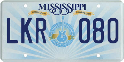 MS license plate LKR080