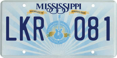 MS license plate LKR081