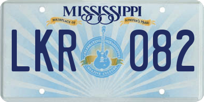 MS license plate LKR082