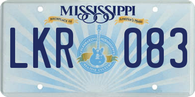 MS license plate LKR083