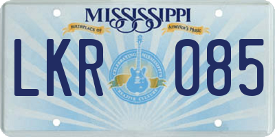 MS license plate LKR085