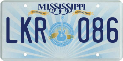 MS license plate LKR086