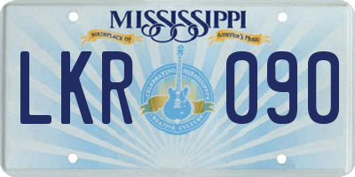 MS license plate LKR090