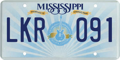 MS license plate LKR091