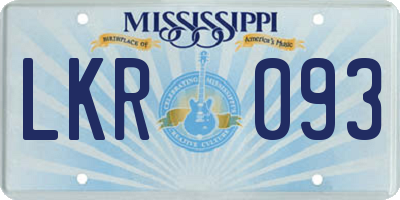 MS license plate LKR093