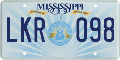 MS license plate LKR098