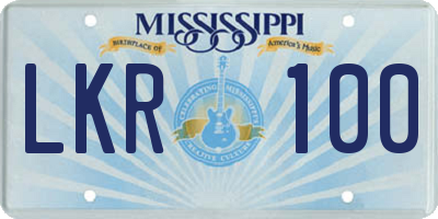MS license plate LKR100