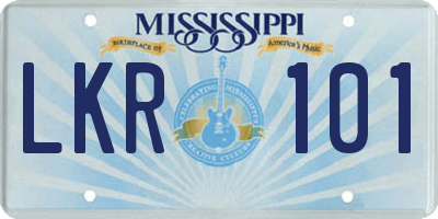 MS license plate LKR101