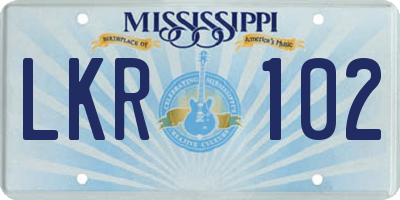 MS license plate LKR102