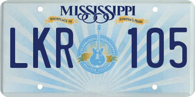 MS license plate LKR105