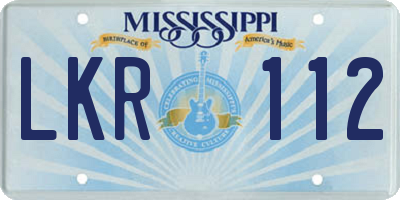 MS license plate LKR112