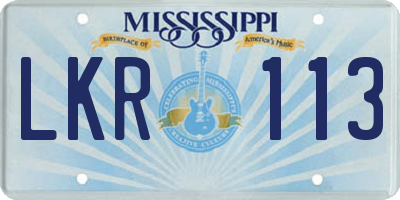 MS license plate LKR113