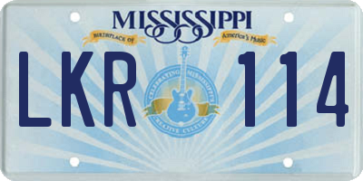 MS license plate LKR114