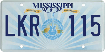 MS license plate LKR115