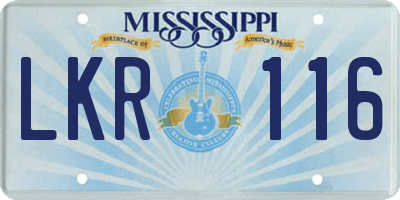 MS license plate LKR116