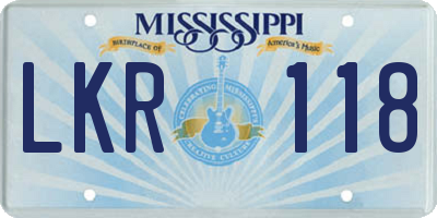 MS license plate LKR118