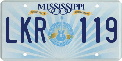 MS license plate LKR119