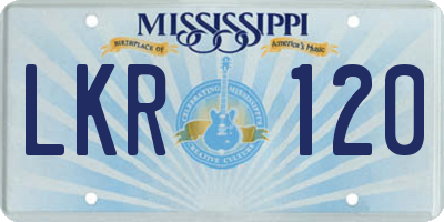MS license plate LKR120