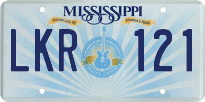 MS license plate LKR121