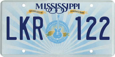 MS license plate LKR122