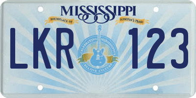MS license plate LKR123