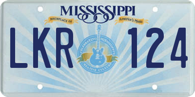 MS license plate LKR124