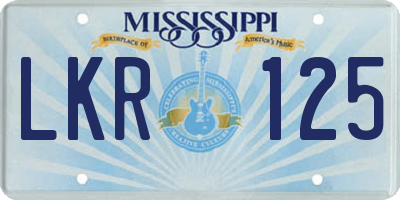 MS license plate LKR125