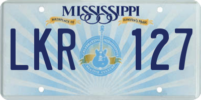 MS license plate LKR127