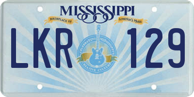 MS license plate LKR129