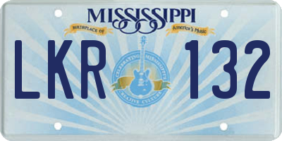 MS license plate LKR132