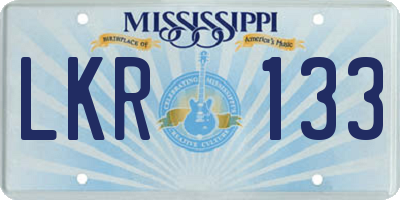 MS license plate LKR133