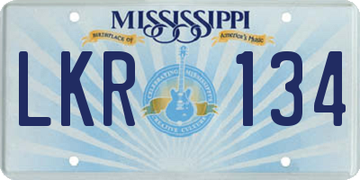 MS license plate LKR134