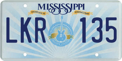 MS license plate LKR135