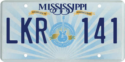 MS license plate LKR141