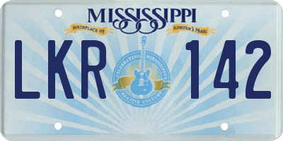 MS license plate LKR142