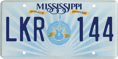 MS license plate LKR144