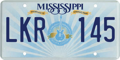 MS license plate LKR145