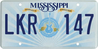 MS license plate LKR147