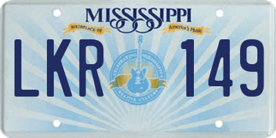 MS license plate LKR149